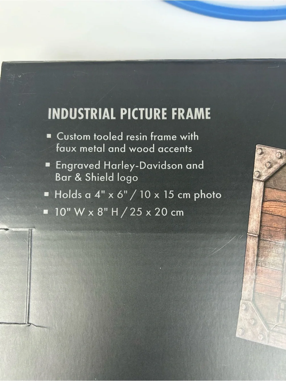 Harley-Davidson Industrial Faux Metal & Wood Picture Frame 4 x 6 Photo